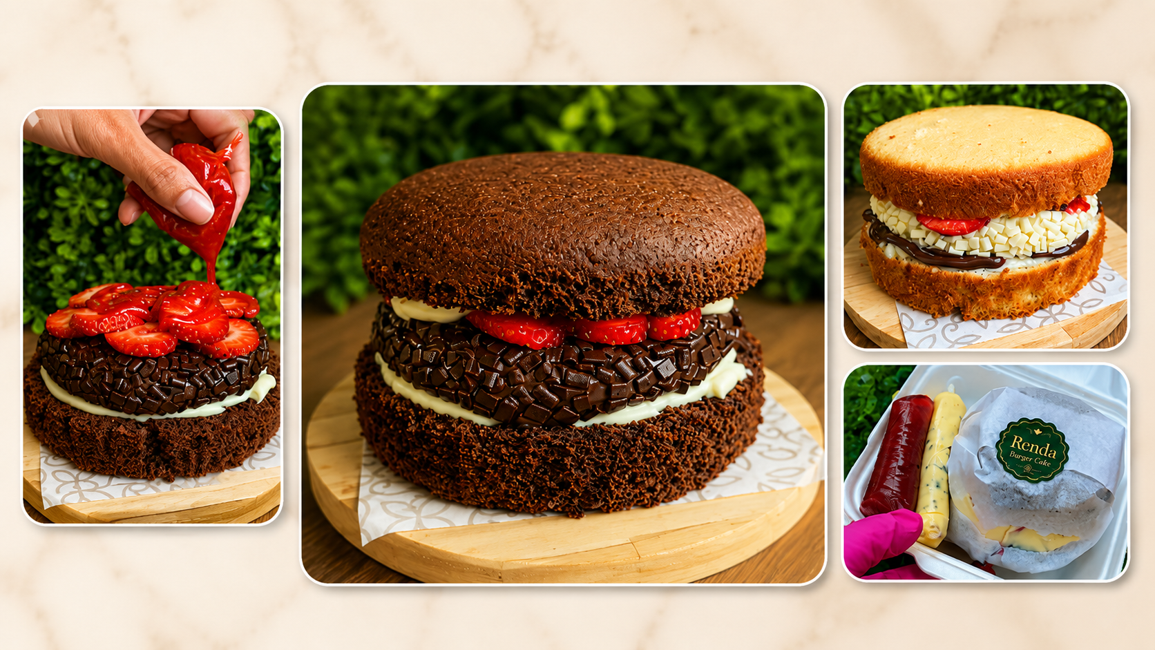 Cake Burger — montagem e processo de produção